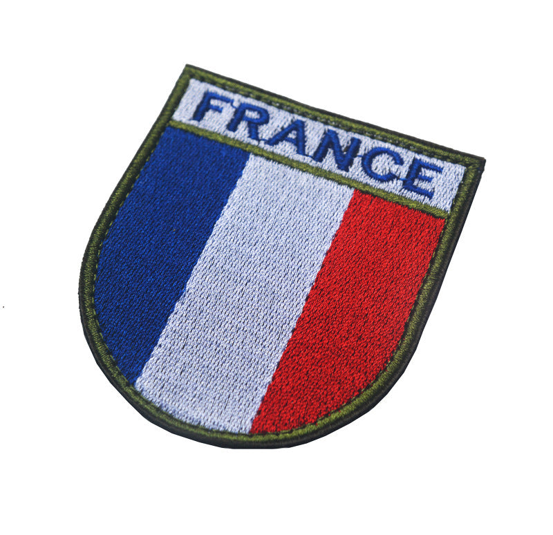Blue White and Red Striped Velcro Armband Embroidery