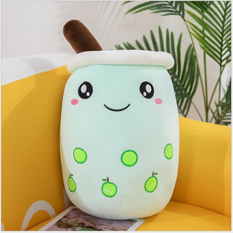 Fruit Milky Tea Cup Pillow Plush Toy Leather Phone Case - Cindi Book