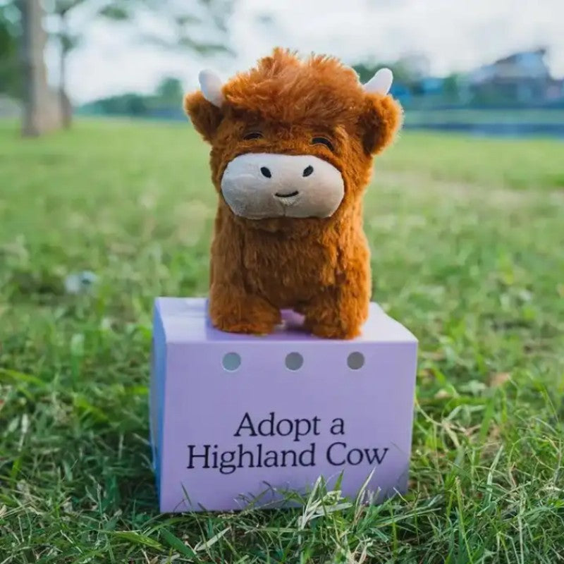 Brown Highland Cow Creative Plush Puppet and Doll