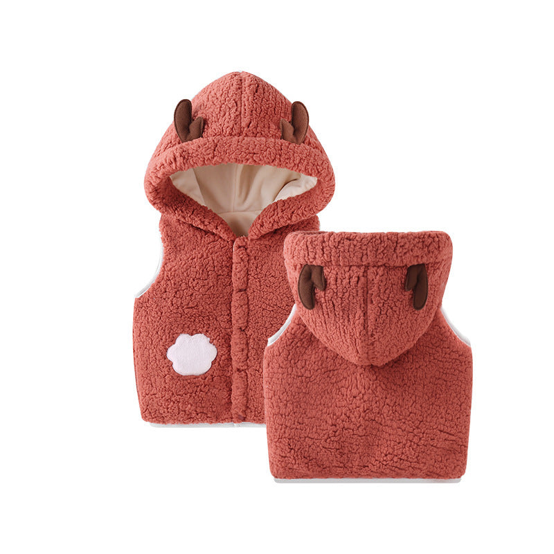 Children's Waistcoat Thickened Baby Girl Vest Waistcoat And Hooded Jacket To Keep Warm - Cindi Book