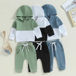 Color Stitching Hoodie Children's Fashion Casual Set - Cindi Book