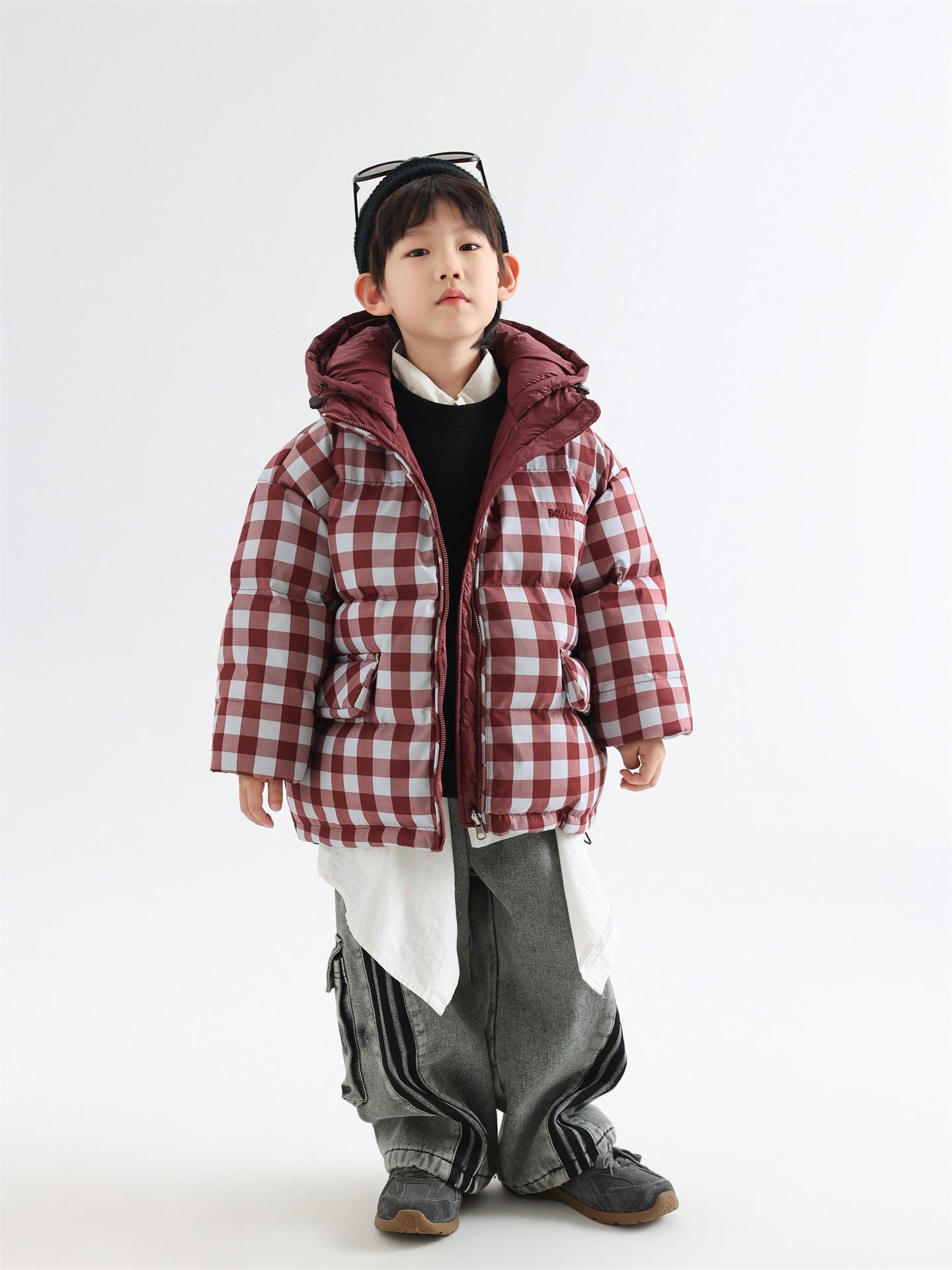 Children's Winter Warm Coat Two-sided Wear Thick Checks Tide - Cindi Book