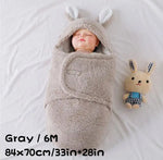 Super Soft Baby Sleeping Bag Fluffy Fleece Newborn Blanket Swaddle Blankets, Unisex Baby Wrap For Newborn Baby Boys Girls With Head-Protecting & Head-Supporting Function, Wearable Swaddle Sleep Sack - Cindi Book