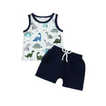 Boys Fashion Cartoon Dinosaur Printed Two-piece Suit - Cindi Book