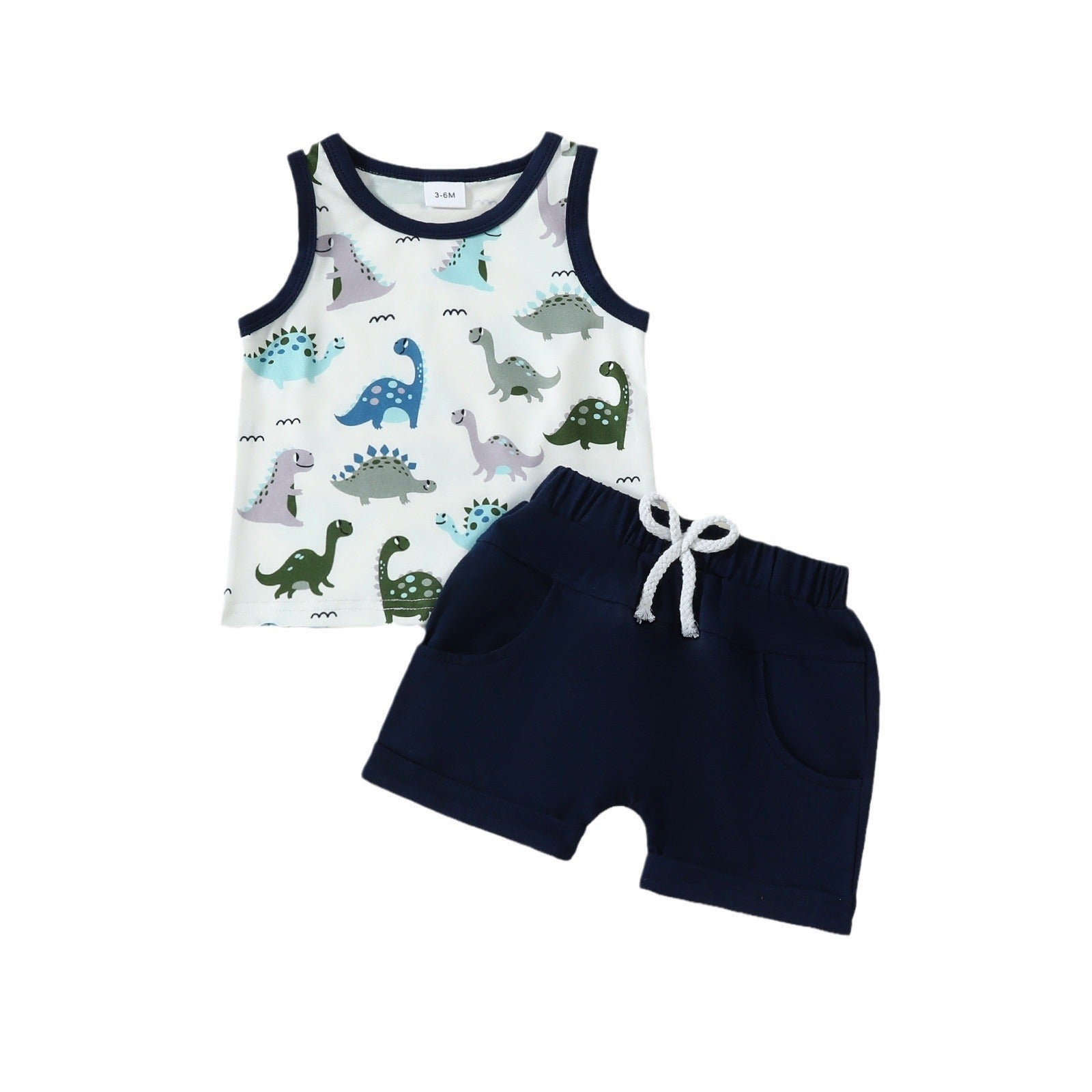 Boys Fashion Cartoon Dinosaur Printed Two-piece Suit - Cindi Book
