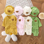 Baby Summer Wear Gauze Suspender Pants Thin Hooded - Cindi Book