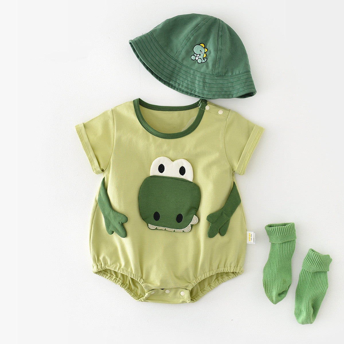 Cartoon Dinosaur Full Moon Jumpsuit For Infants And Young Children Going Out - Cindi Book