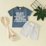 Boy's Clothing Printed Pullover Fashion Round Neck Solid Color Short Sleeve Pocket Shorts - Cindi Book