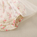 Baby Girl Flower Print Sling Triangle Rompers Tulle Skirt - Cindi Book