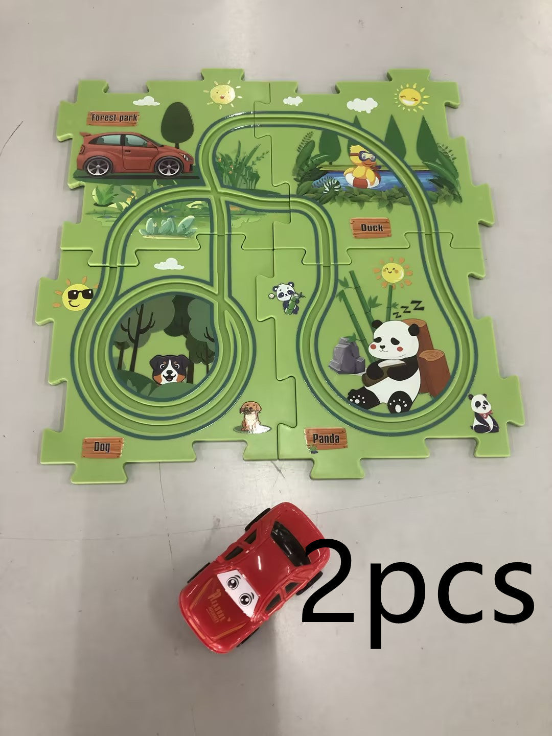 Children Puzzle Electric Railroad Speeder DIY Assembly Electric Car Automatic Rail City Scene Construction Education Toy Gift - Cindi Book