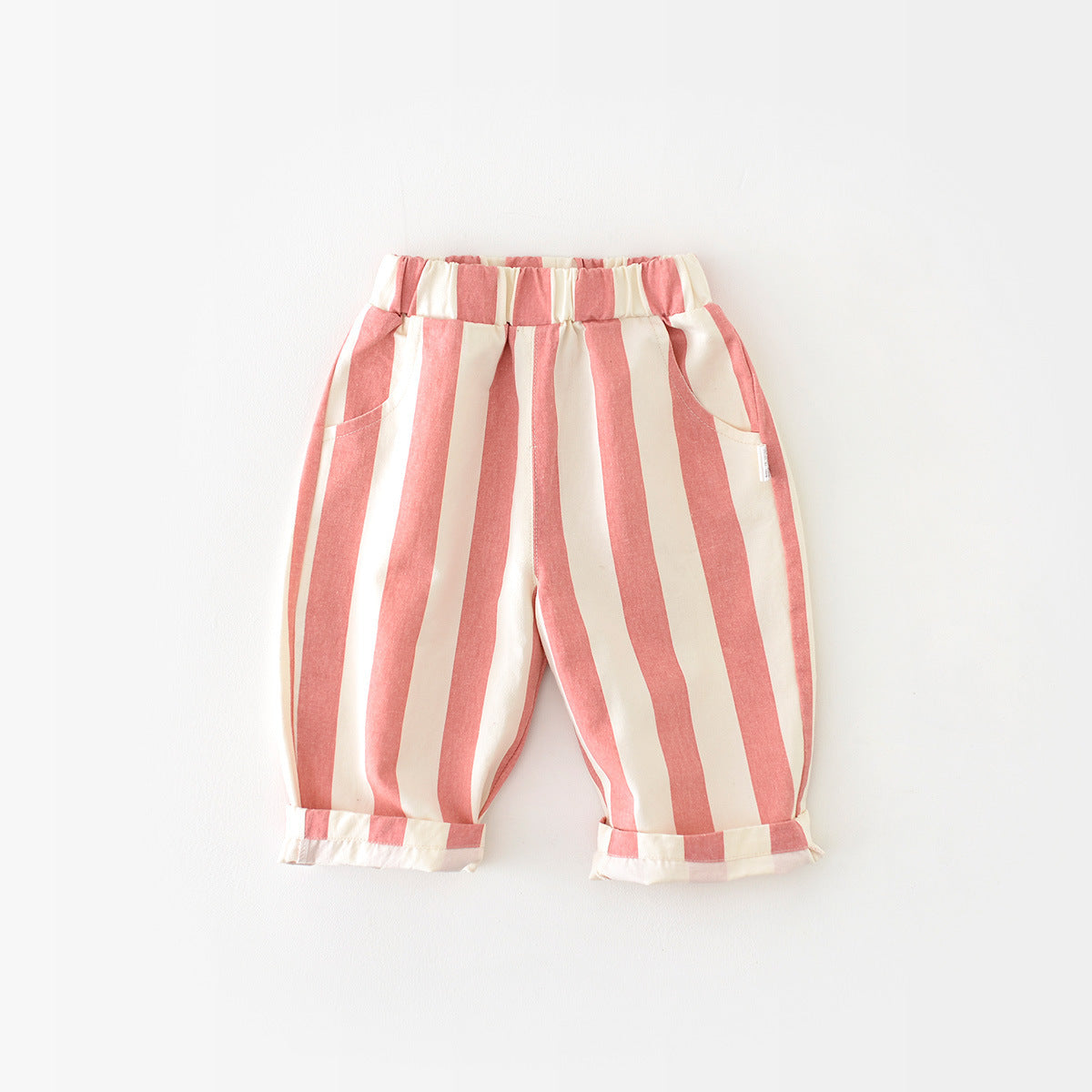 Infant Spring High Waist Color Striped Casual Trousers - Cindi Book