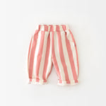 Infant Spring High Waist Color Striped Casual Trousers - Cindi Book