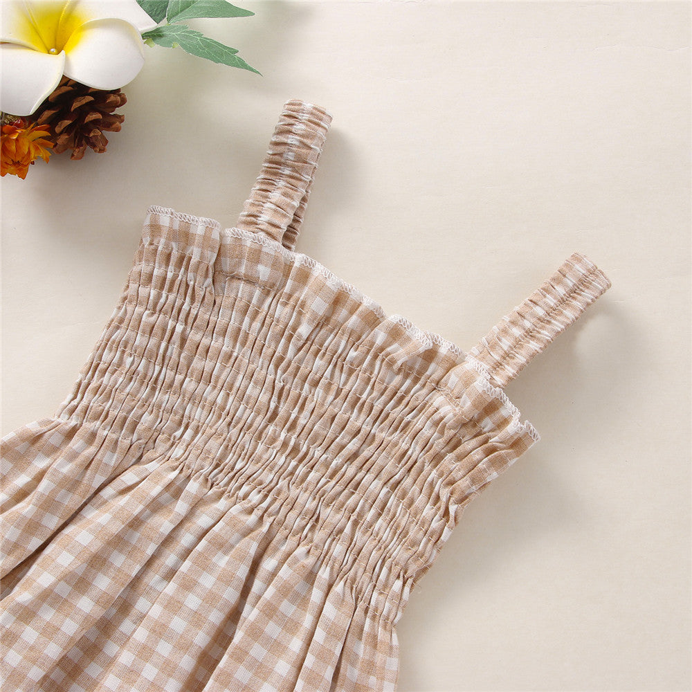 Infant Baby Girls 2Pcs Summer Outfits, Sleeveless Frill Smoc - Cindi Book