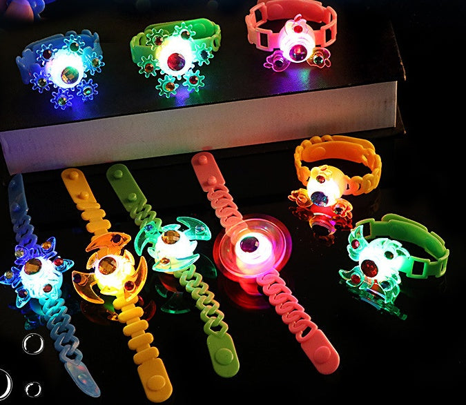 Luminous LED Light Fidget Spinner Hand Top Spinners Glow In Dark Light EDC Figet Spiner Finger Stress Relief Toys Kid's Bracelet - Cindi Book