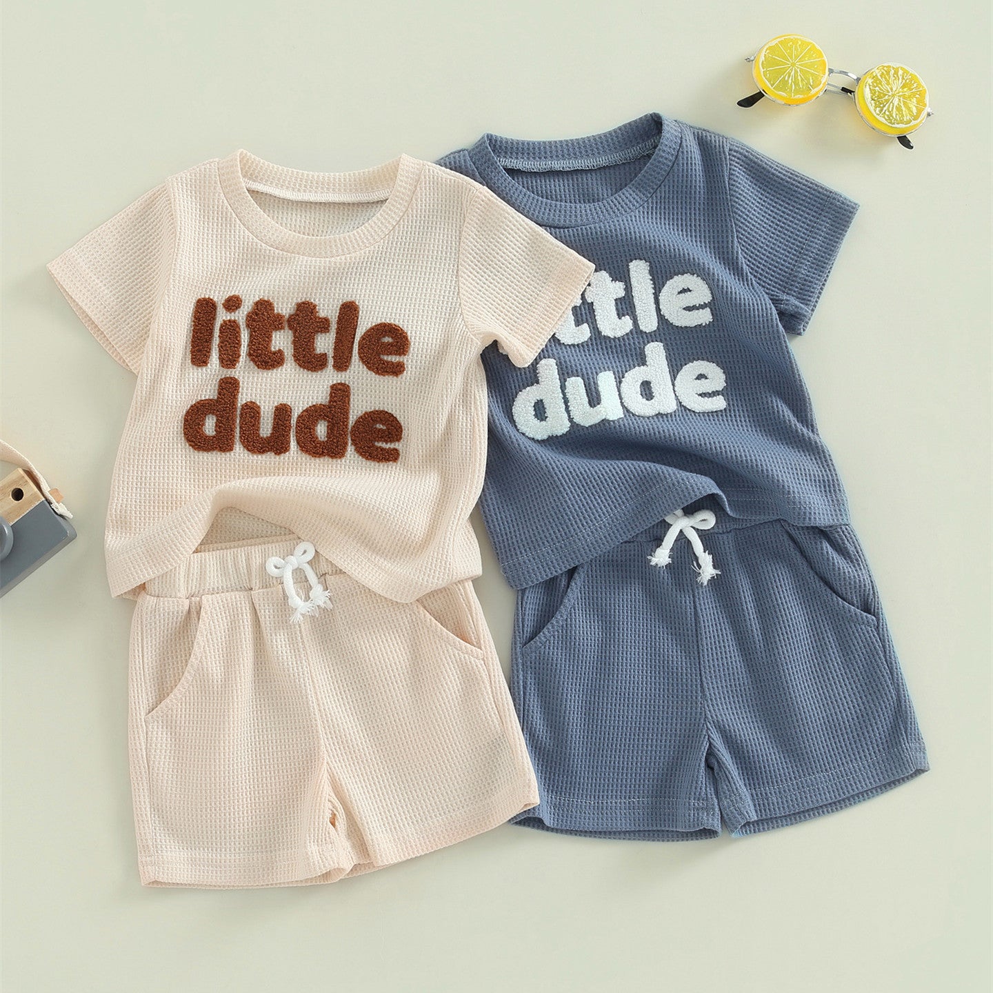 Children's Waffle Short Sleeve Suit - Cindi Book