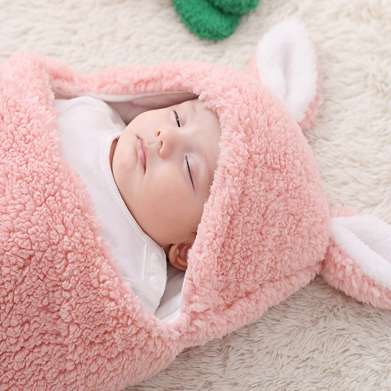 Super Soft Baby Sleeping Bag Fluffy Fleece Newborn Blanket Swaddle Blankets, Unisex Baby Wrap For Newborn Baby Boys Girls With Head-Protecting & Head-Supporting Function, Wearable Swaddle Sleep Sack - Cindi Book