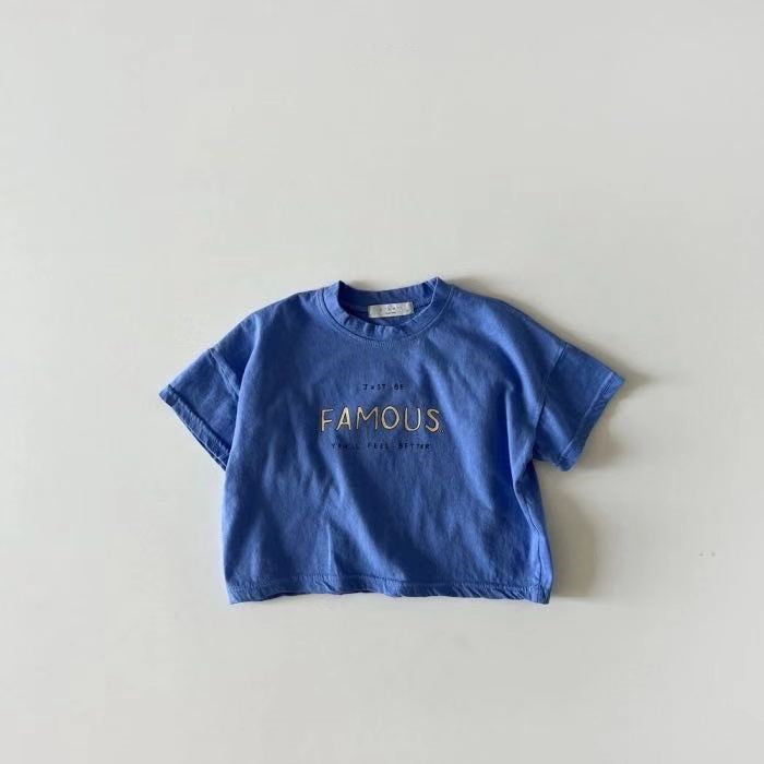 Letter Crew Neck Short Sleeve Simple - Cindi Book
