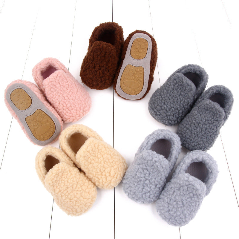 Solid Color Baby Toddler Shoes Plus Velvet Soft Rubber Sole Non-slip - Cindi Book