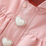 Children's Mid-length Love Hooded Trench Coat - Cindi Book