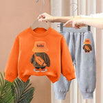 Boys Spring New Children's Autumn Leisure Sports Sweater Medium And Small Two-piece Suit Fashion - Cindi Book