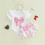 Cute Bow-Knot Romper Set For Baby Girls - Cindi Book