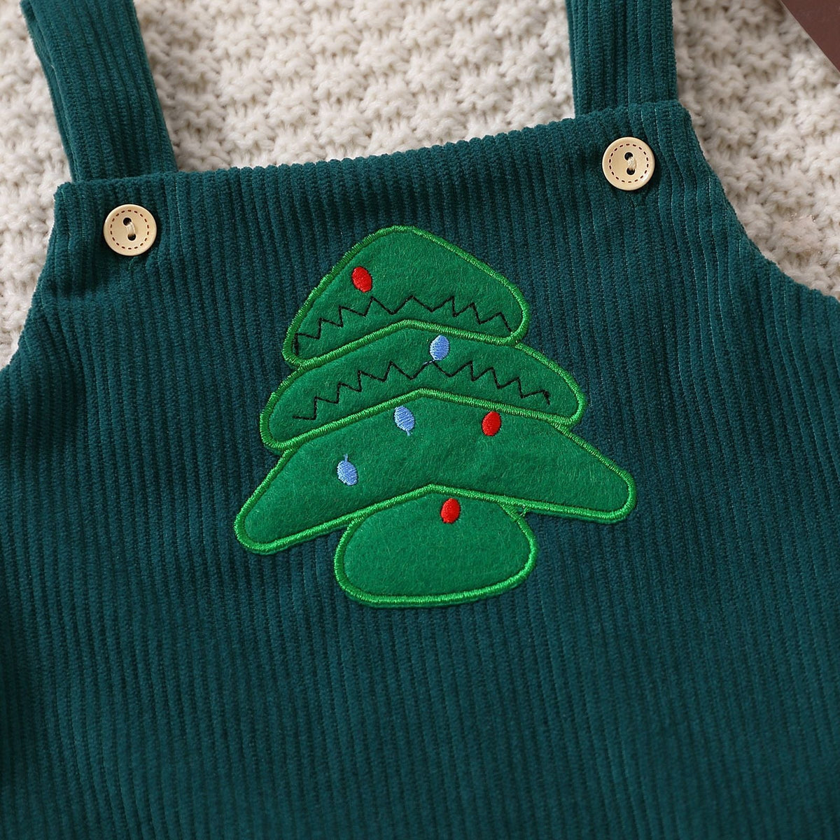 Santa Claus Christmas Tree Girls' Christmas Triangle Rompers - Cindi Book