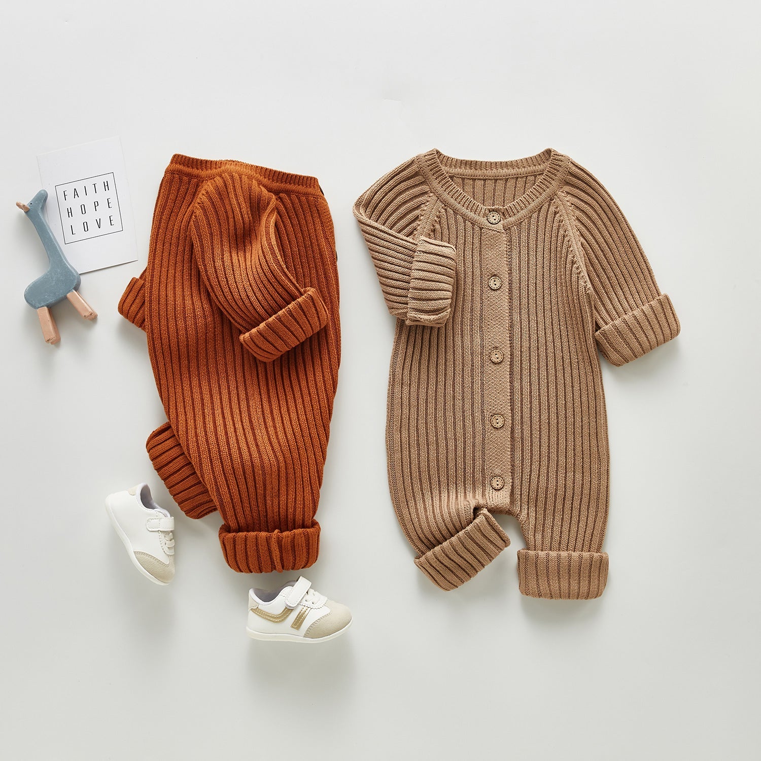 Spring And Autumn Baby Long-sleeved Knitted Jumpsuit Romper - Cindi Book