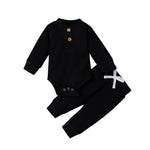 Boys And Girls Stand-up Collar Jumpsuit Long-sleeved Romper Trousers Two-piece Set - Cindi Book