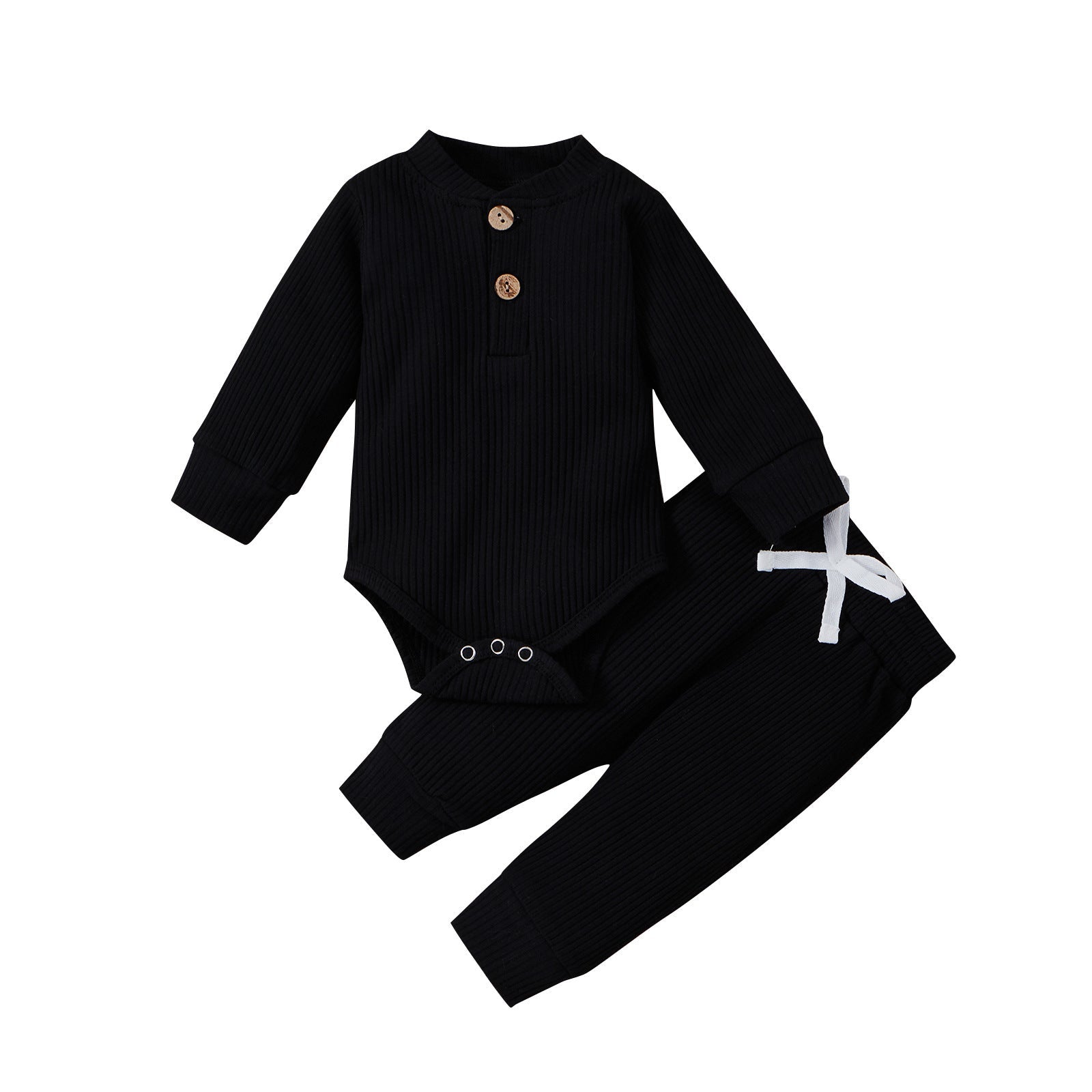 Boys And Girls Stand-up Collar Jumpsuit Long-sleeved Romper Trousers Two-piece Set - Cindi Book
