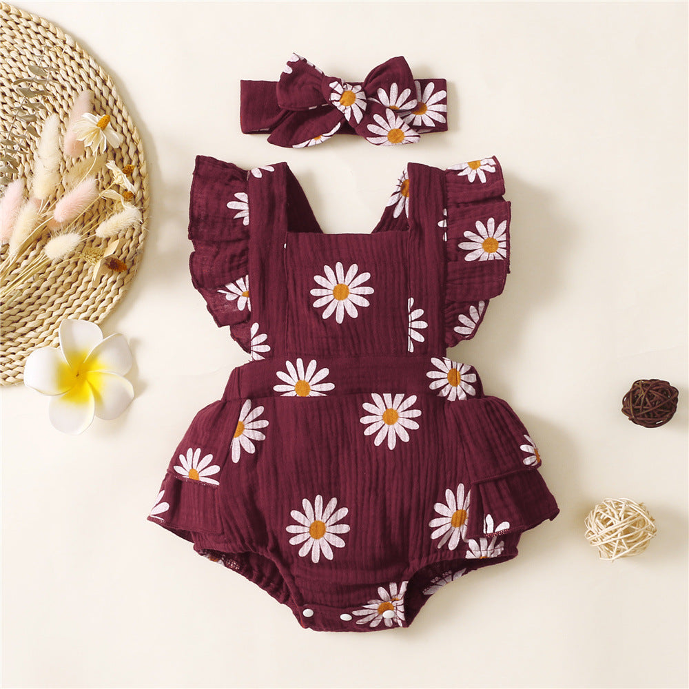 Baby Harness Print Dress Crawling Clothes - Cindi Book