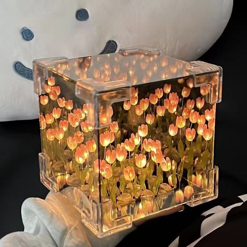 Tulip Flower Sea Small Night Lamp Handmade Diy Material Package - Cindi Book