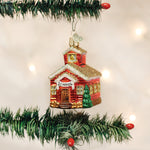Old World Christmas School House Ornament - hand-blown glass Christmas tree ornament