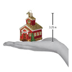 Old World Christmas School House Ornament - hand-blown glass Christmas tree ornament (view 5)