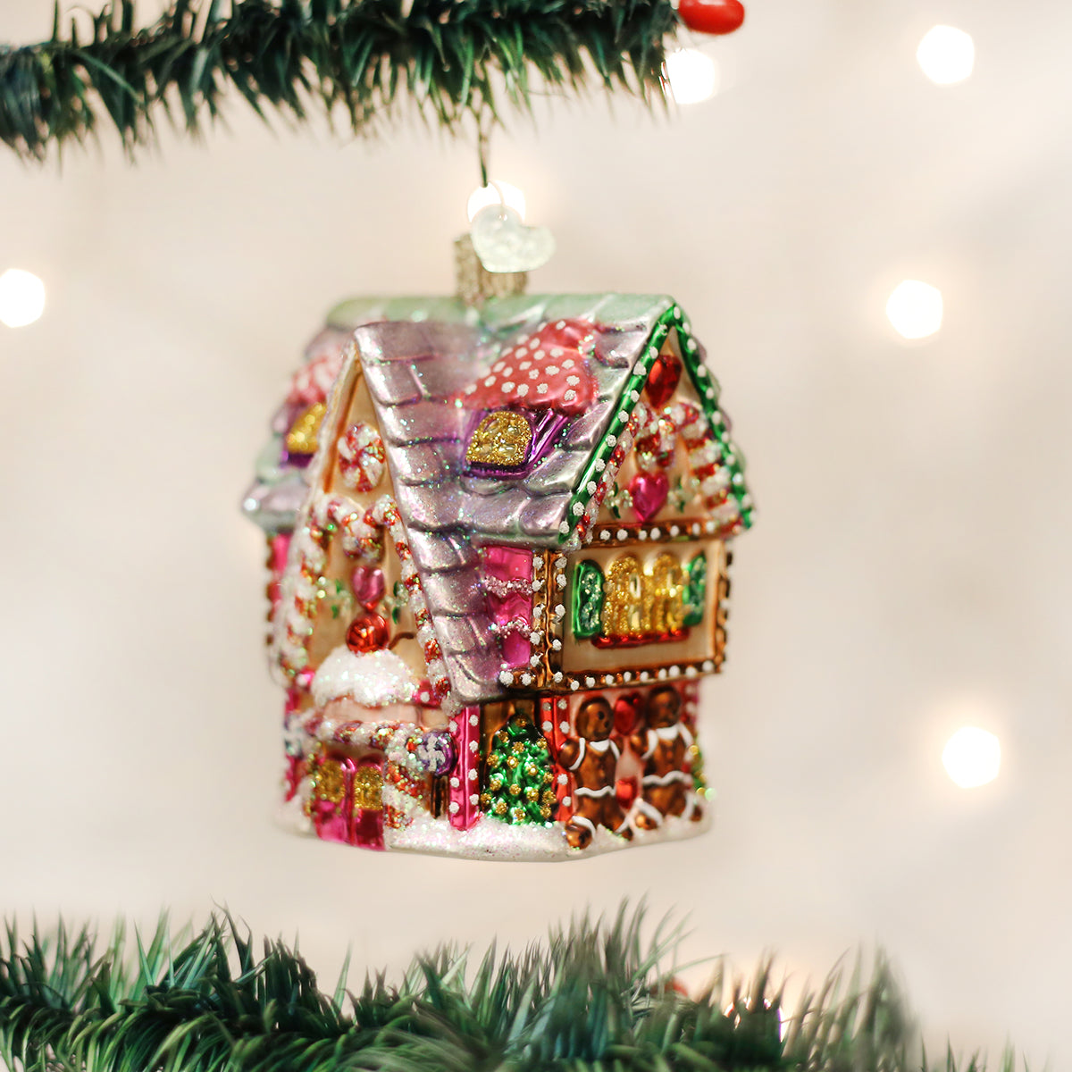 Old World Christmas Cupcake Cottage Ornament - hand-blown glass Christmas tree ornament