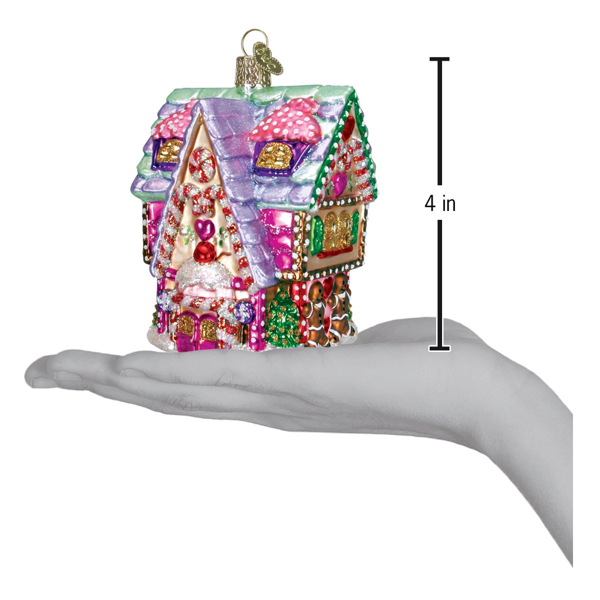 Old World Christmas Cupcake Cottage Ornament - hand-blown glass Christmas tree ornament (view 4)