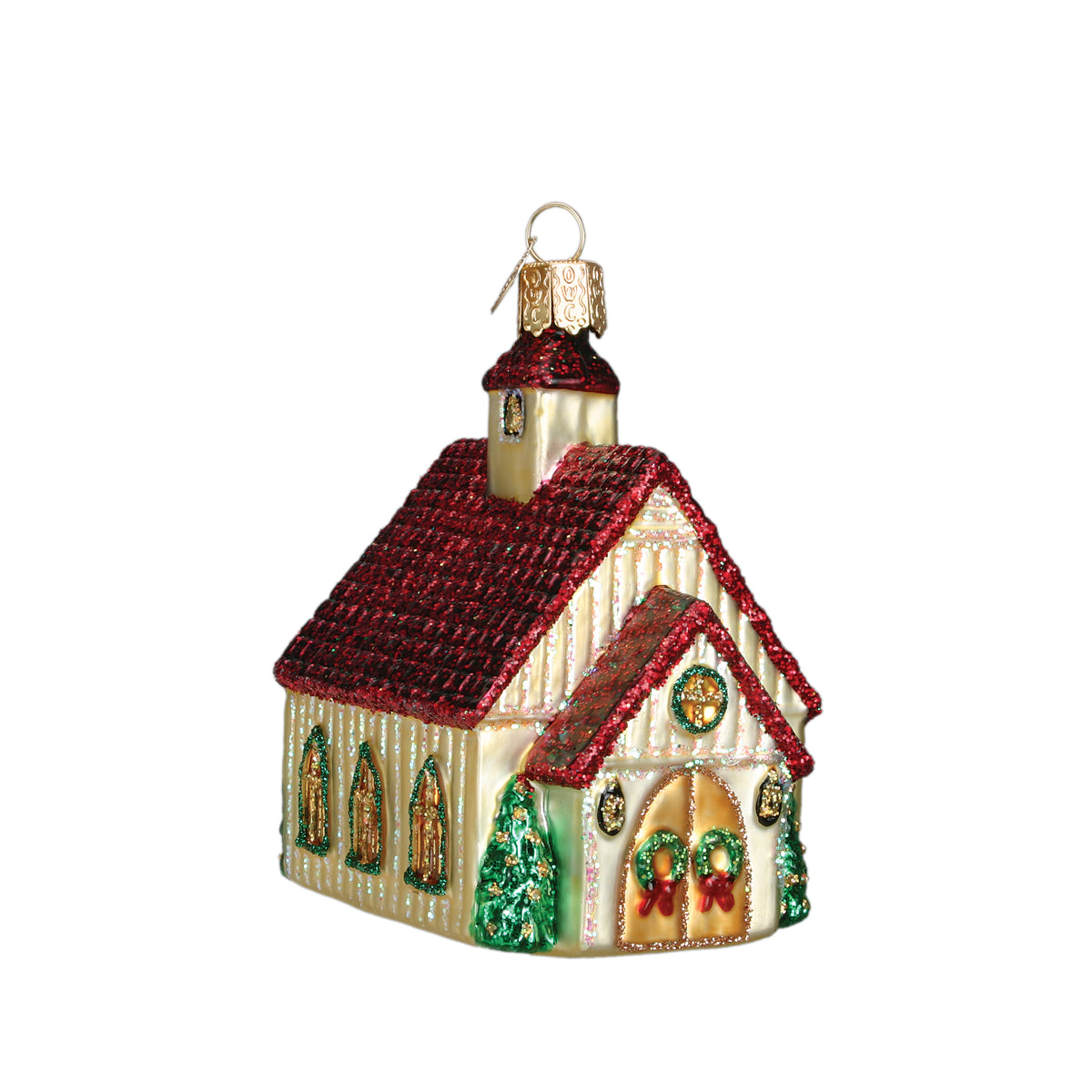 Old World Christmas Christmas Chapel Ornament - hand-blown glass Christmas tree ornament (view 3)