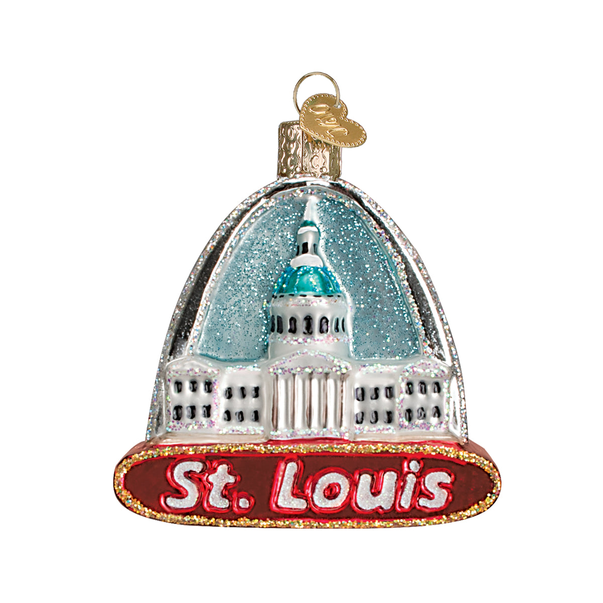 Old World Christmas St. Louis Arch Ornament - hand-blown glass Christmas tree ornament (view 4)