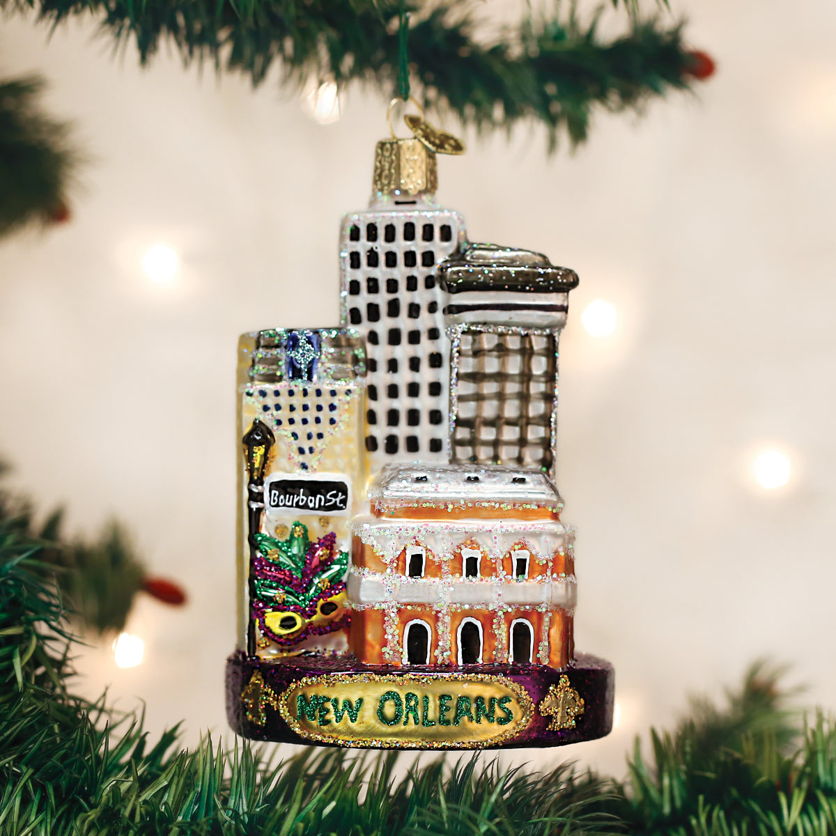 Old World Christmas New Orleans Ornament - hand-blown glass Christmas tree ornament