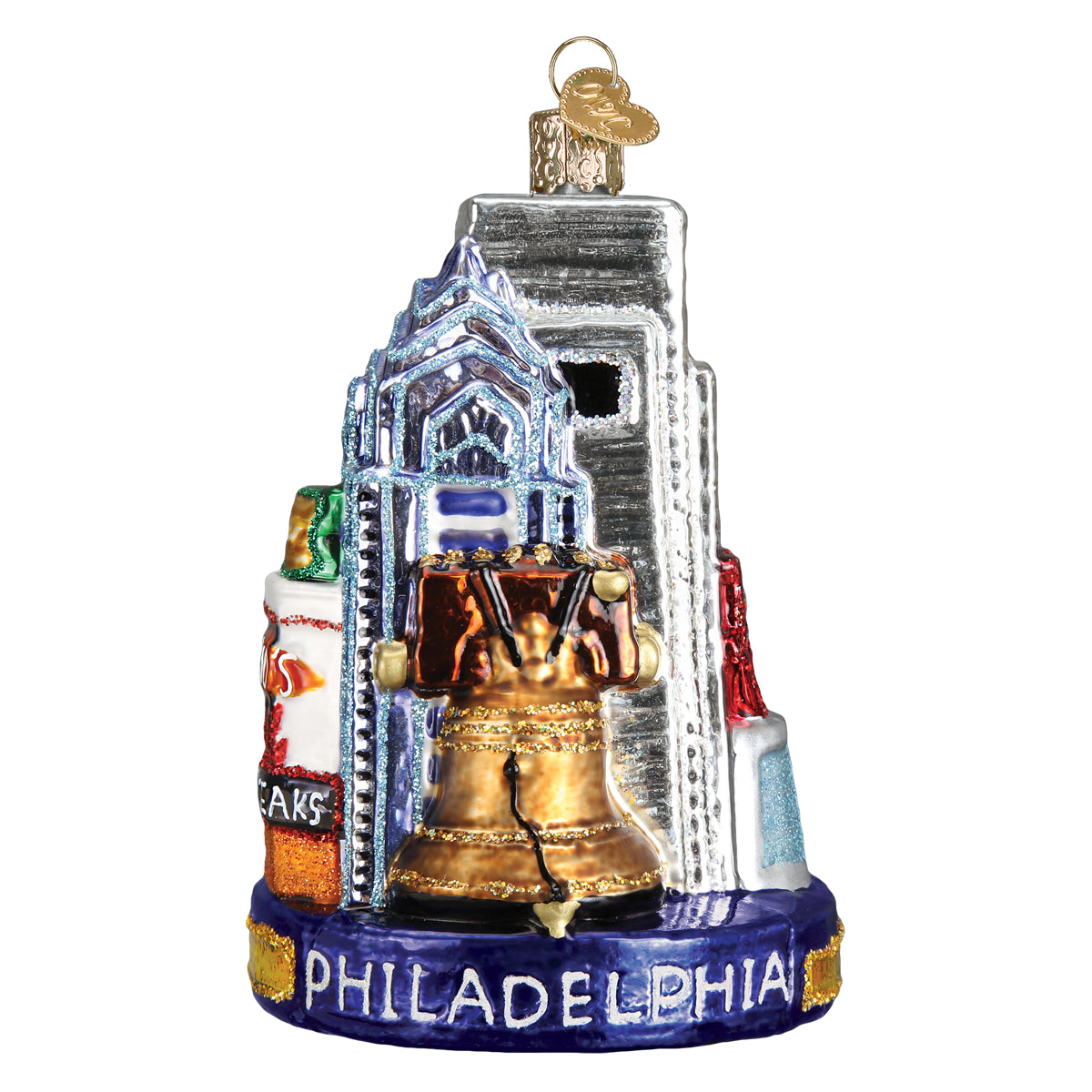 Old World Christmas Philadelphia Ornament - hand-blown glass Christmas tree ornament (view 3)