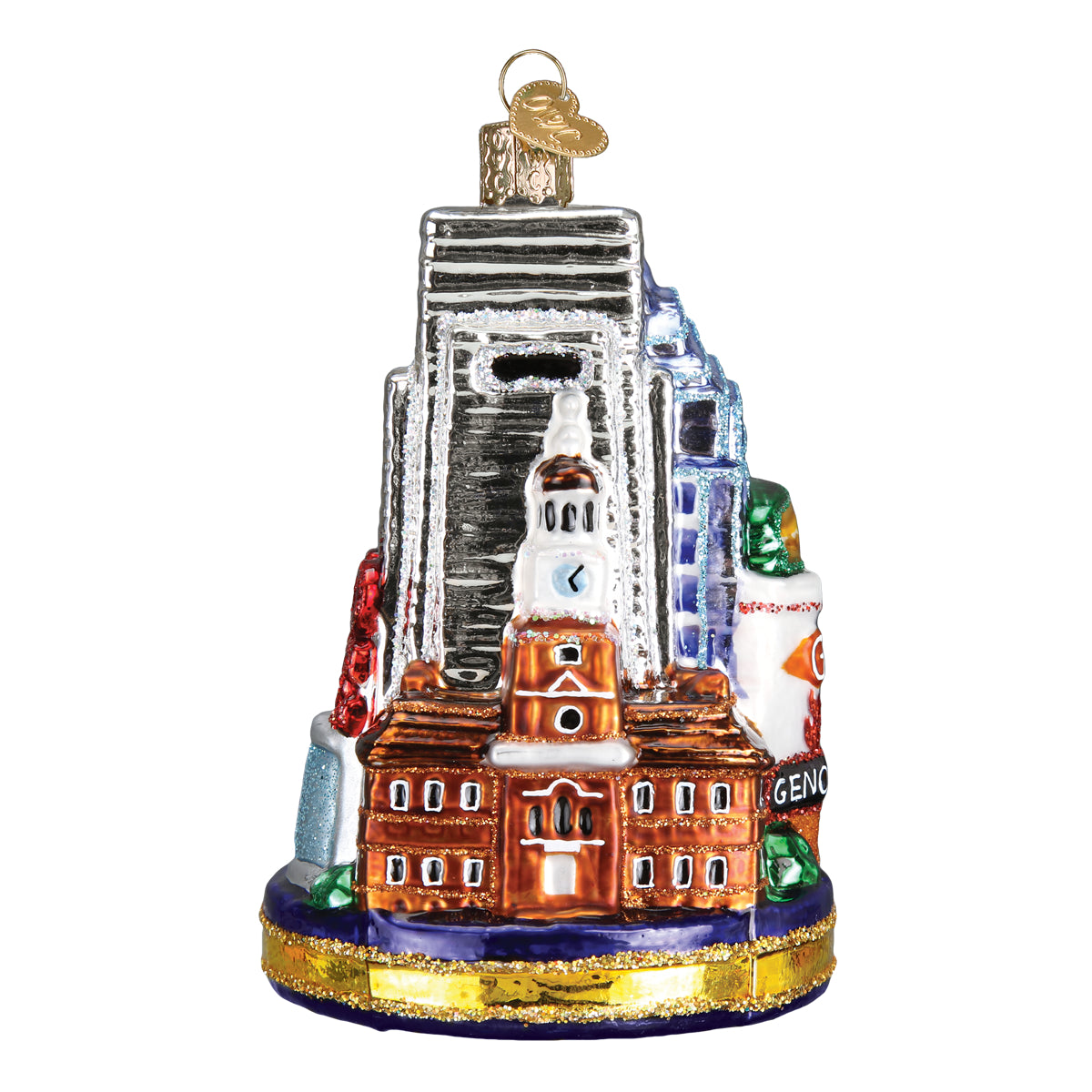 Old World Christmas Philadelphia Ornament - hand-blown glass Christmas tree ornament (view 4)