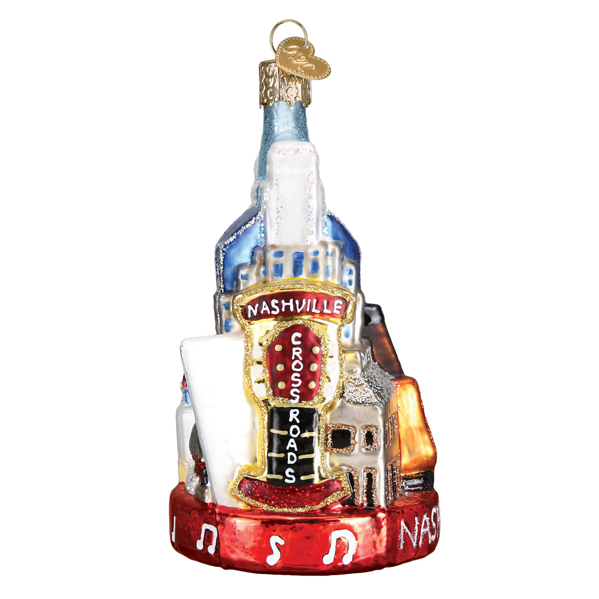 Old World Christmas Nashville Ornament - hand-blown glass Christmas tree ornament (view 5)