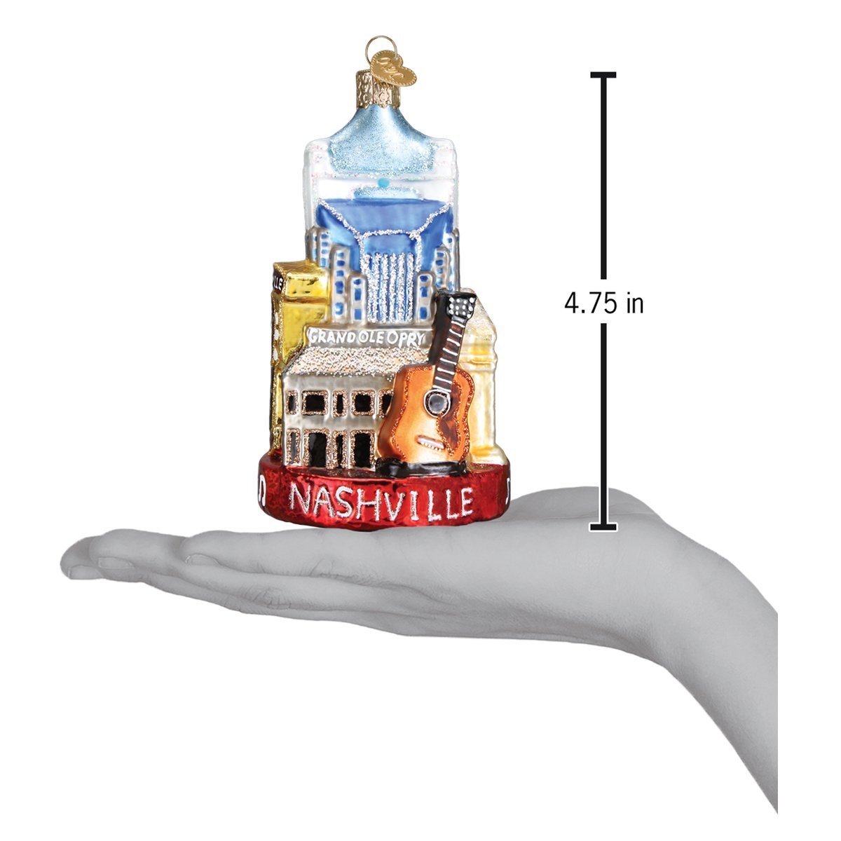 Old World Christmas Nashville Ornament - hand-blown glass Christmas tree ornament (view 6)