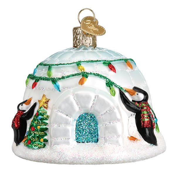 Old World Christmas Igloo Ornament - hand-blown glass Christmas tree ornament (view 3)