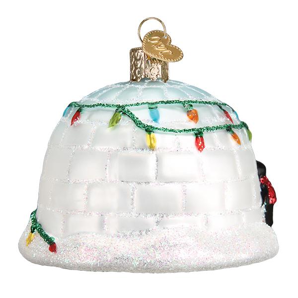 Old World Christmas Igloo Ornament - hand-blown glass Christmas tree ornament (view 5)