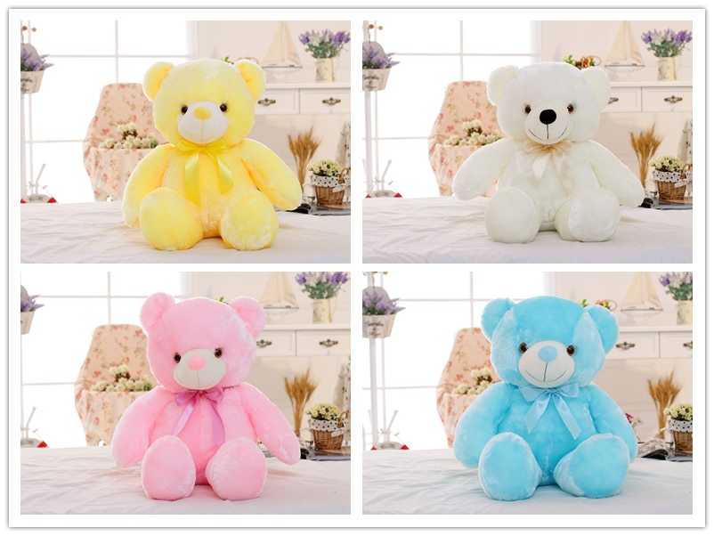 Creative Light Up LED Teddy Bear Stuffed Animals Plush Toy Colorful Glowing Christmas Gift For Kids Pillow - Cindi Book