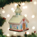Old World Christmas Wedding Chapel Ornament - hand-blown glass Christmas tree ornament
