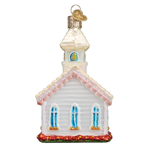 Old World Christmas Wedding Chapel Ornament - hand-blown glass Christmas tree ornament (view 4)