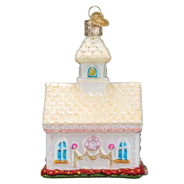Old World Christmas Wedding Chapel Ornament - hand-blown glass Christmas tree ornament (view 5)