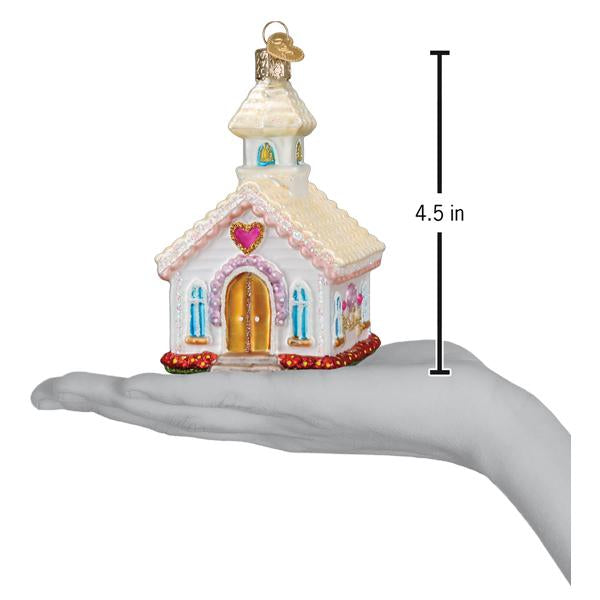 Old World Christmas Wedding Chapel Ornament - hand-blown glass Christmas tree ornament (view 6)