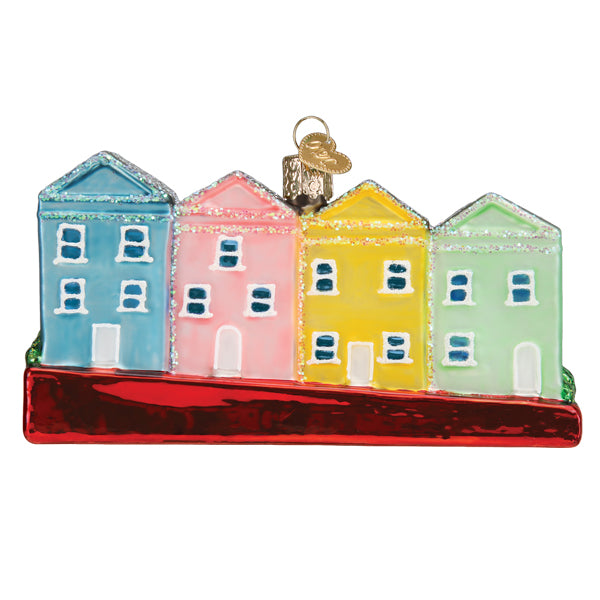 Old World Christmas San Francisco Painted Ladies Ornament - hand-blown glass Christmas tree ornament (view 4)
